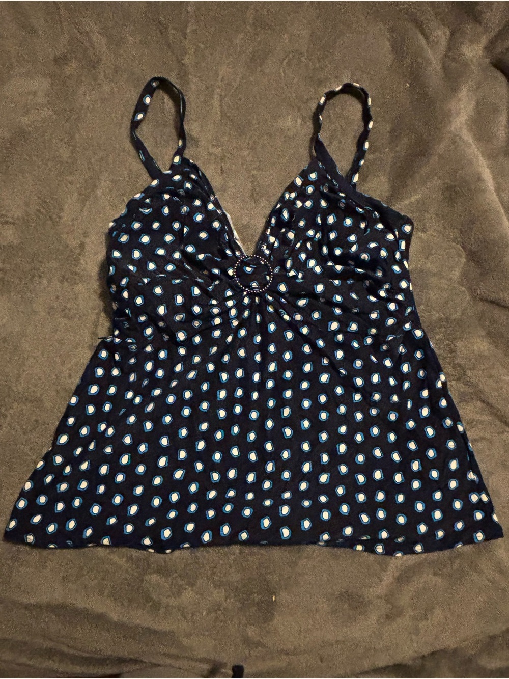 Coco Reef Navy Blue Polka Dot Swim Camisole